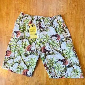 The Image Itemporal Style Mens Tropical Coconut PalmPrint Swim Shorts Size XL